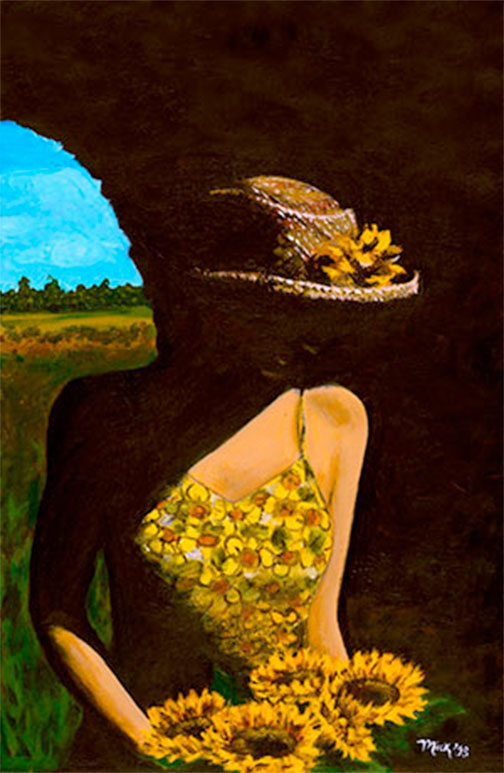Sunflower Girl Poster